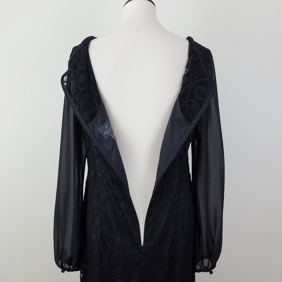 Adrianna Papell Lace Chiffon Scalloped Shift Dress - Picture 12 of 16